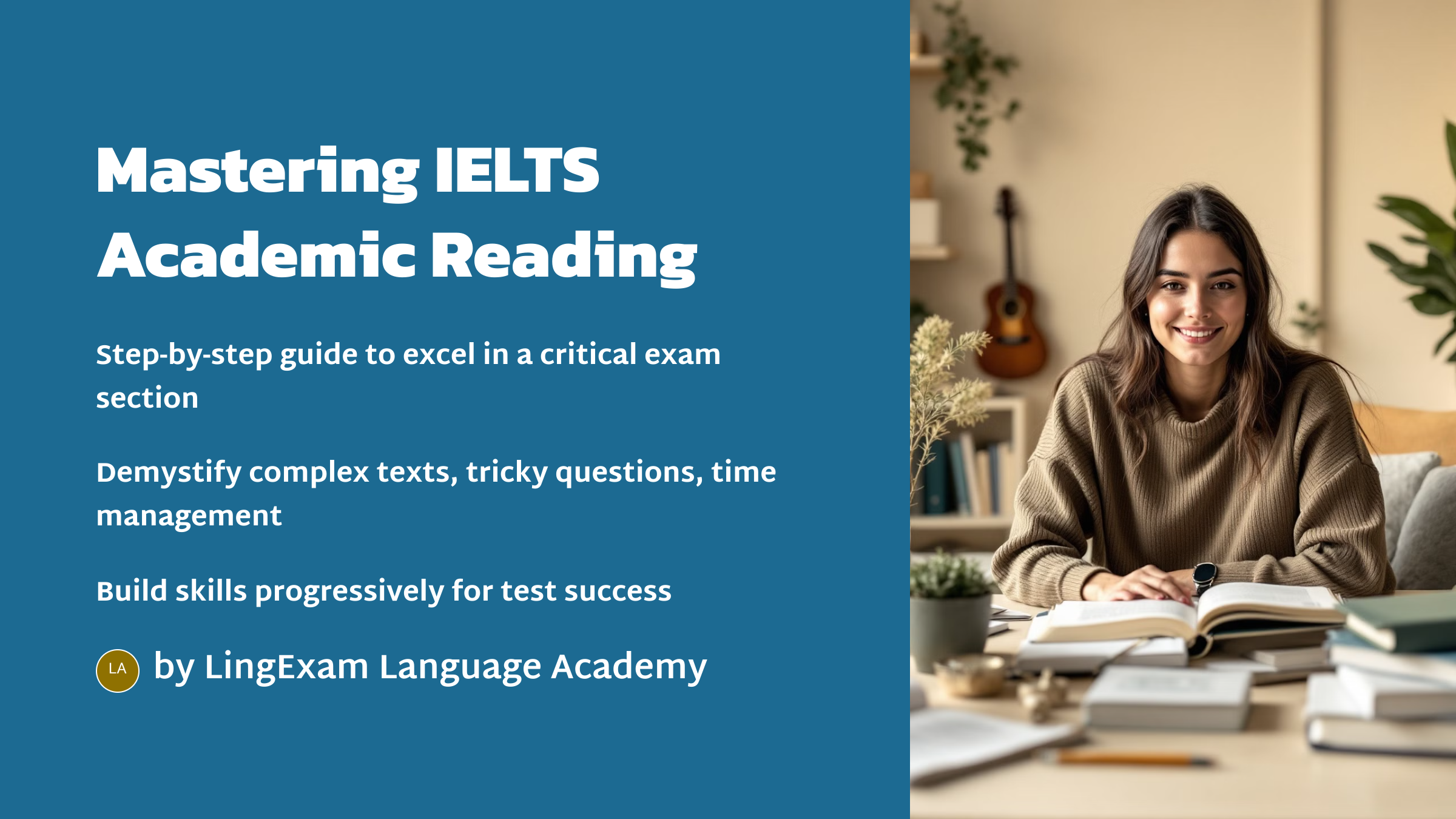 Mastering IELTS Academic Reading Step-by-step guide to excel in a critical exam section Demystify complex texts, tricky questions, time management Build skills progressively for test success by Lingexam.com