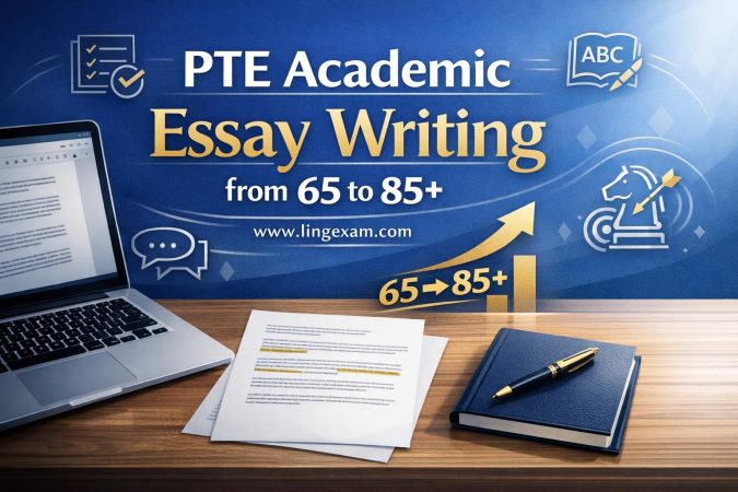 A complete step-by-step course to improve PTE Academic essay writing from 65 to 85+ through structure, grammar, vocabulary, timed practice, and Business English communication transfer. - LingExam English Language Academy